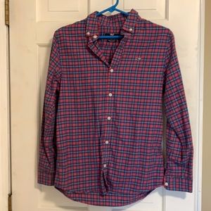 Boys Vineyard Vines plaid button down Whale shirt
